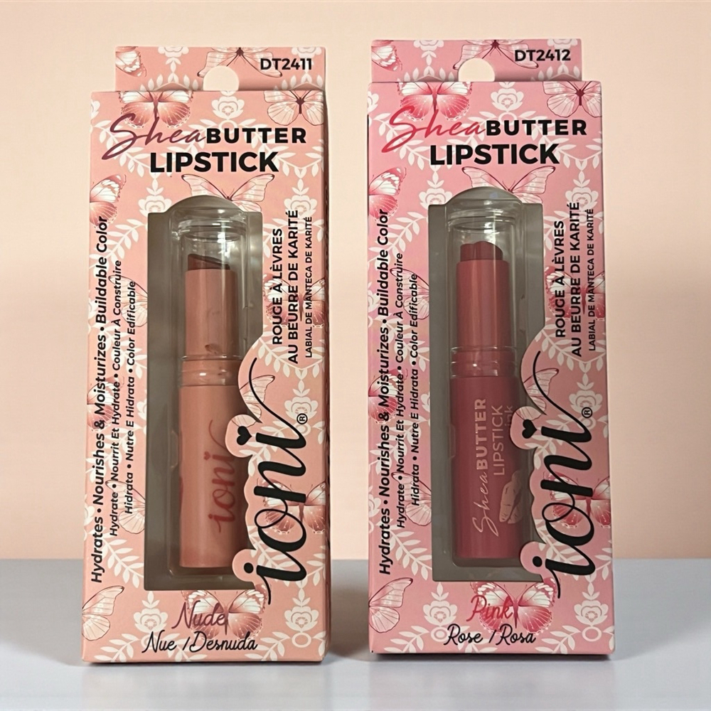 Ioni Shea Butter Lipstick Duo Nude & Pink Hydrating Moisturizing Buildable Color